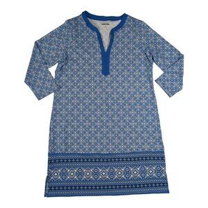 Lands End Swim Cover Up Dress Womens Small 6-8 Geometric Resortwear Beach